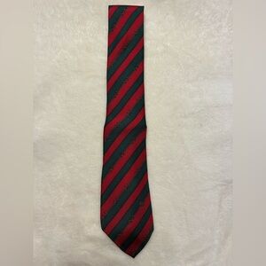 Gucci Red and Green Diagonal Stripe Tie with Micro Horsebit Motif
